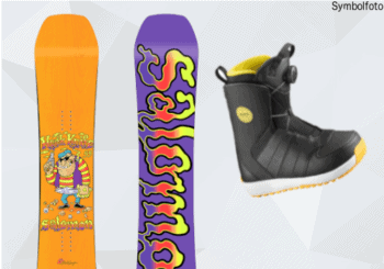 Snowboard Set für Kinder, Salomon Snowboard, Vorder- und Rückseite, Snowboardschuhe, MOGASI, Snowboard-Set Jugend Anfänger