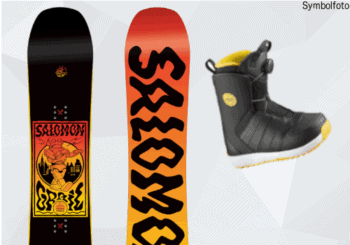 Salomon Snowboard für Jugendliche, Vorder- und Rückseite, Snowboardschuhe, Mogasi, Snowboard-Set Jugend Fortgeschritten