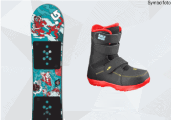 Burton Snowboard für Kinder, Salomon Snowboardschuhe für Kinder, Mogasi, Snowboard-Set Kinder