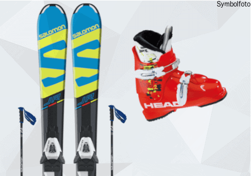 Ski-SET für Kinder, Salomon Ski für Kinder, Salomon Skistöcke, Head Skischuhe für Kinder, Mogasi, Ski-Set Kinder