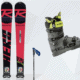 Ski Set für forgeschrittene Erwachsene, Ski, Salomon Stöcke, Skischuhe, Mogasi