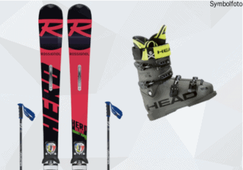 Ski Set für Erwachsene , Rossignol Ski, Salomon Stöcke, Head Skischuhe, Mogasi