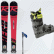 Ski Set für Erwachsene , Rossignol Ski, Salomon Stöcke, Head Skischuhe, Mogasi