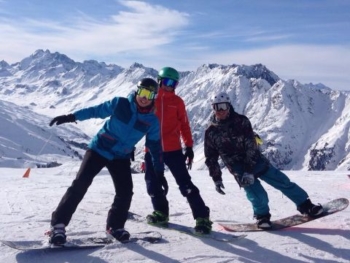 Snowboard Gruppenunterricht am Pardatschgrat
