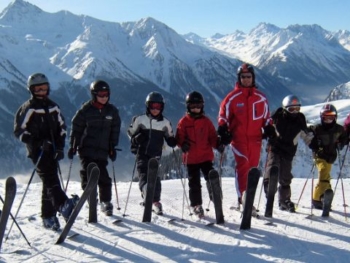 Panorama Bild Gruppenkurs im Skigebiet Kappl
