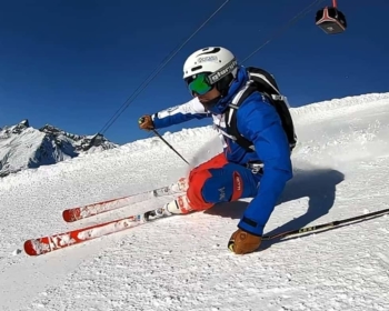 Carvingschwung im Privatunterricht Skigebiet Ischgl