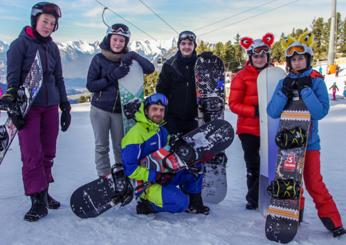 Snowboardkurse, Gruppenkurs, Skischule Mali, Snowboard, Mogasi